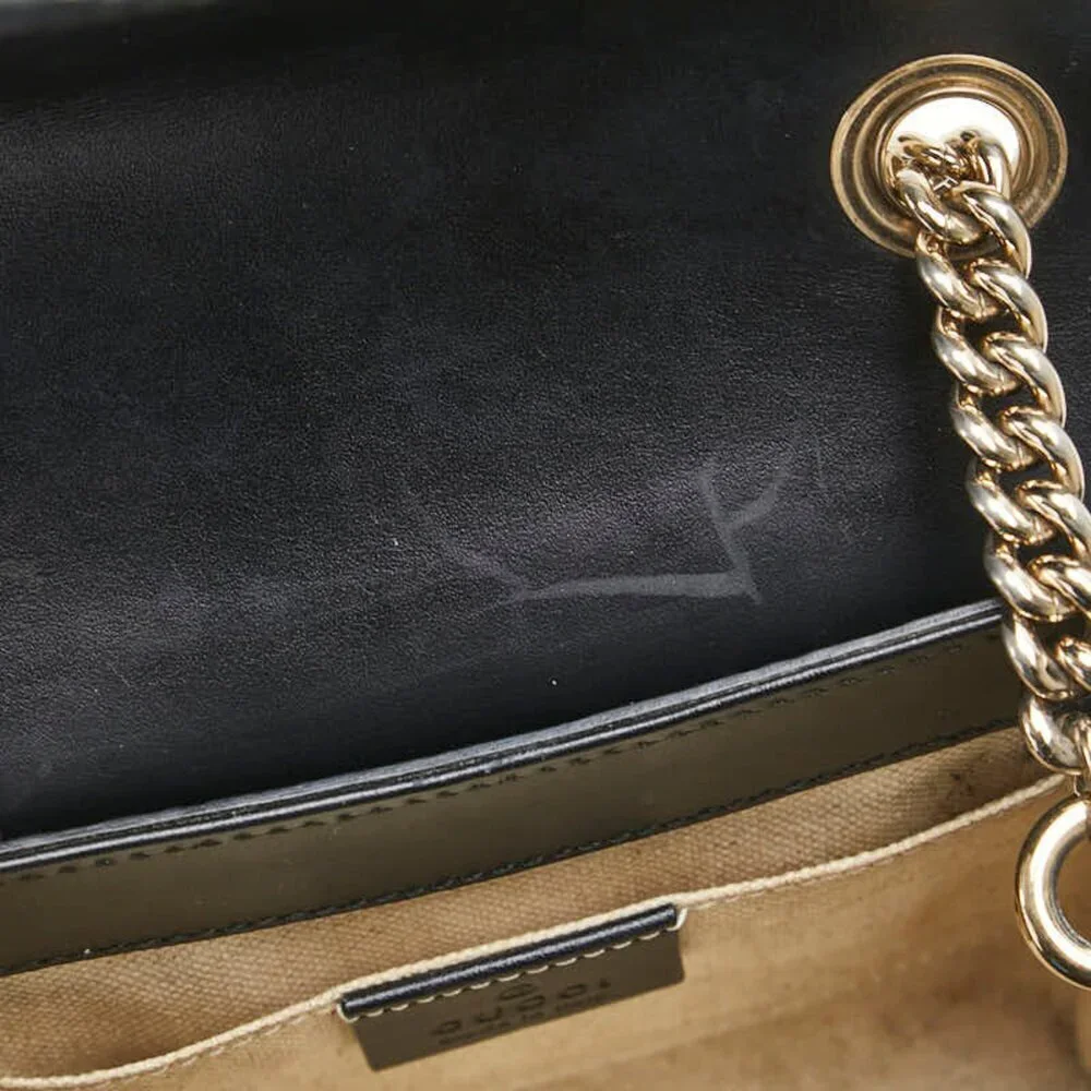 GUCCI Authentic Black Leather Horsebit Shoulder Bag - Picture 4 of 15